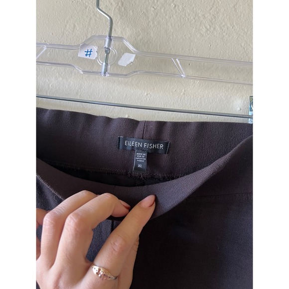 EILEEN FISHER Brown Elastic Waist Straight Leg Pants Women's XL - Picture 2 of 3